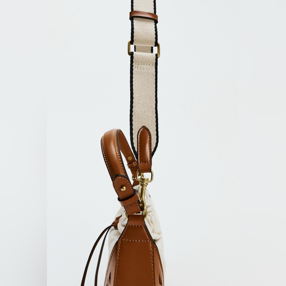 NWT ZARA CONTRASTING BUCKET BAG - Picture 4 of 7